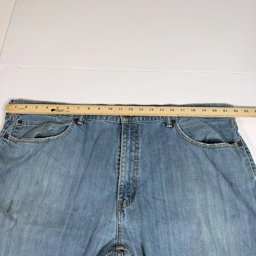 Levi's 559 Jeans Mens 42x32 Blue Denim Faded Hipster Red Tab Boho Straight Leg